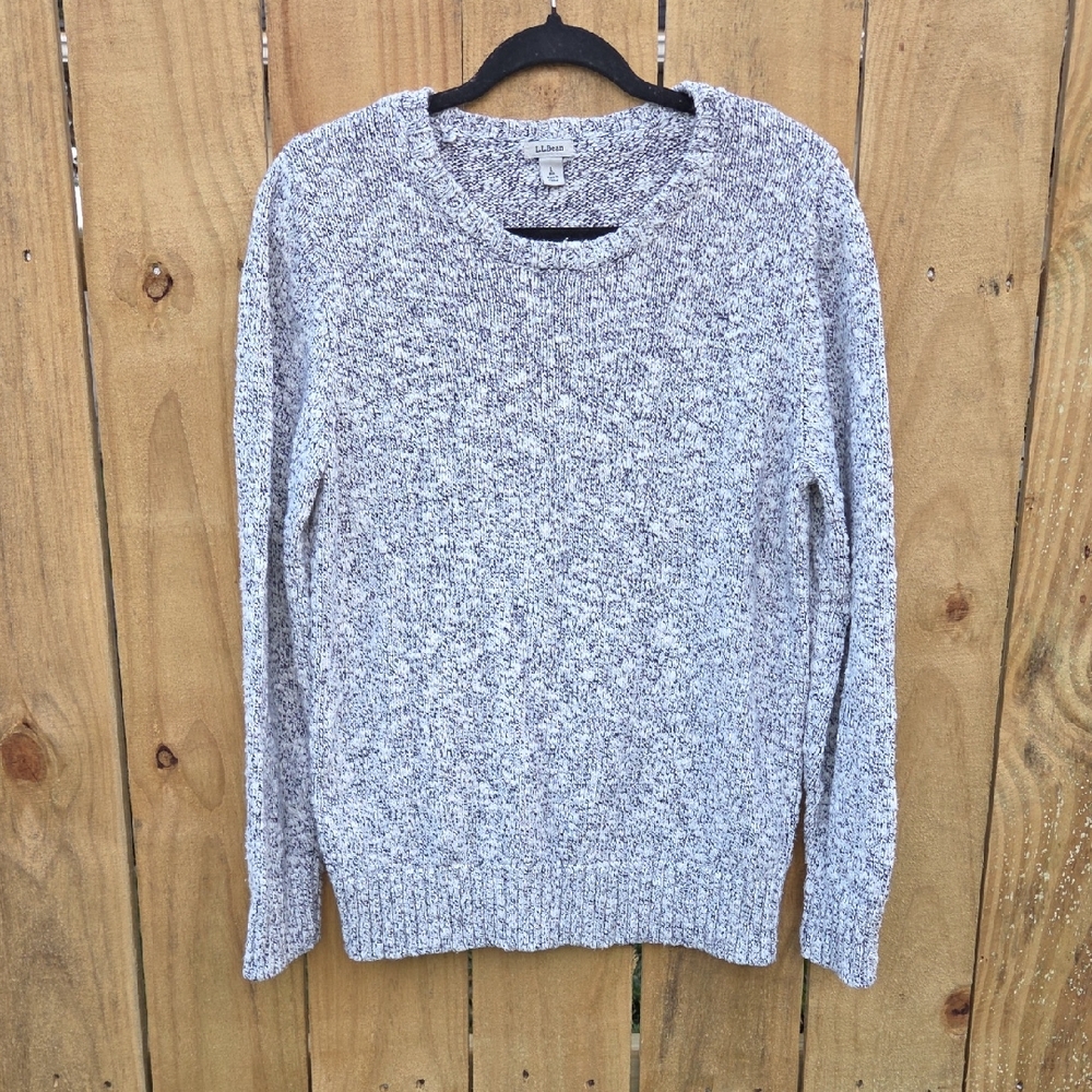 L.L. BEAN Crew Neck Sweater with Textured Knit Sz Large